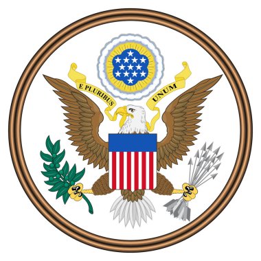 Amerika Birleşik Devletleri arması öncelikle Kuzey Amerika 'da bulunan bir ülkedir. Vektör illüstrasyonu