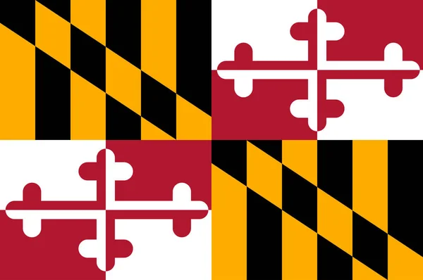 Maryland Bayrağı Abd Nin Güneydoğu Bölgesinde Bulunan Bir Eyalettir Vektör — Stok Vektör
