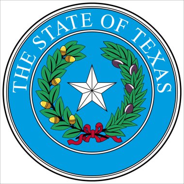 Coat of arms of Texas is a state in the South Central region of the United States. Vector illustration clipart