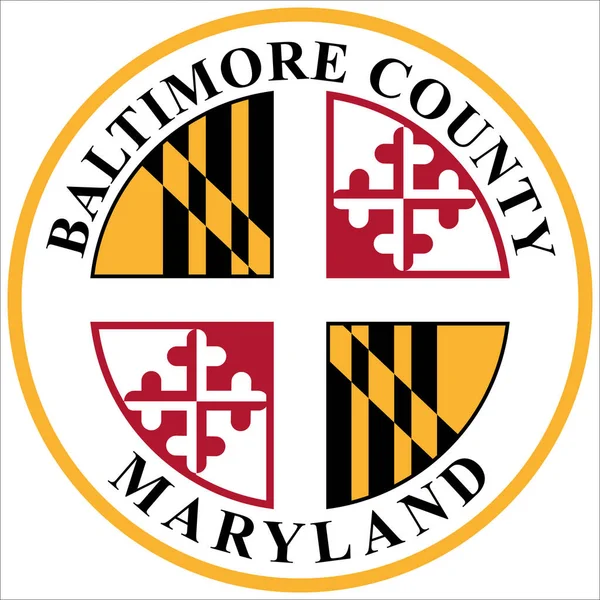 볼티모어 카운티의 Coat Baltimore County 메릴랜드주에서 인구가 카운티이며 볼티모어 메트로폴리탄 — 스톡 벡터