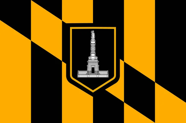 Baltimore bayrağı ABD 'nin Maryland eyaletinin en kalabalık şehridir. Vektör illüstrasyonu