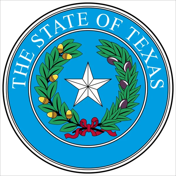 Vapenskölden Texas Delstat Den Södra Centrala Delen Usa Vektorillustration — Stock vektor