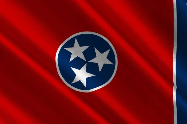 Flag of Tennessee is a state in the Southeastern region of the United States. 3d illustration