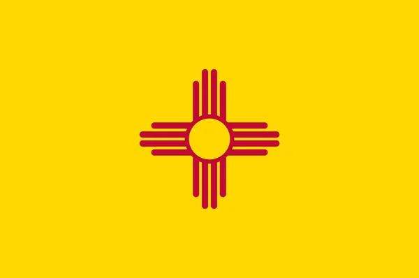 Bandera Nuevo México Estado Suroeste Los Estados Unidos Ilustración Vectorial — Vector de stock