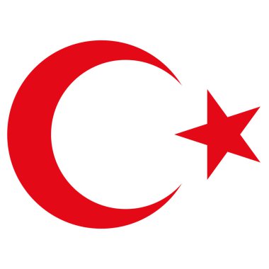 Türkiye Cumhuriyeti arması, Avrupa ve Asya 'yı birbirine bağlayan bir ülkedir. Vektör illüstrasyonu