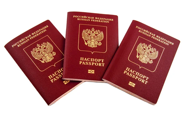 Trois passeports Fédération de Russie — Photo