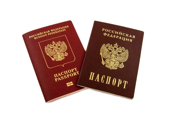 Dois passaportes - passaportes russos internos e o passaporte de t — Fotografia de Stock