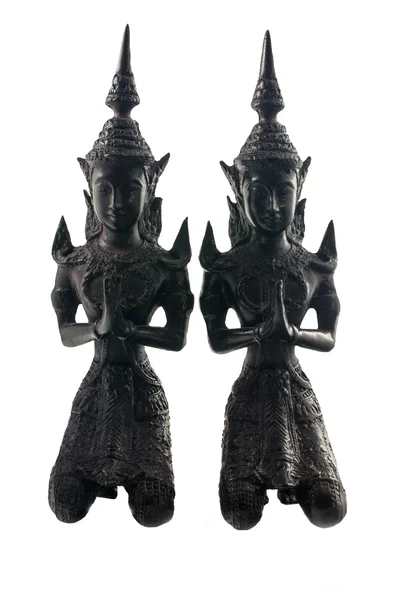 Thai Teppanom Angel Statuettes Closeup — Stock Photo, Image