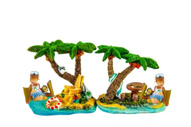 Oyuncaklar maymunlarla palet ve maske tatil