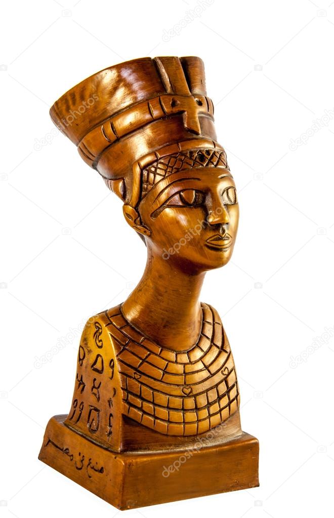 Queen Nefertiti isolated on white