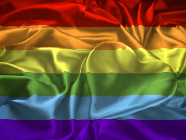 Gay Pride vlag en hart — Stockfoto