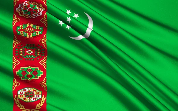 Σημαία του Τουρκμενιστάν — Φωτογραφία Αρχείου