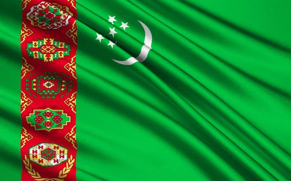 Flagge von Turkmenistan — Stockfoto