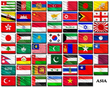 Flags of Asian countries in alphabetical order