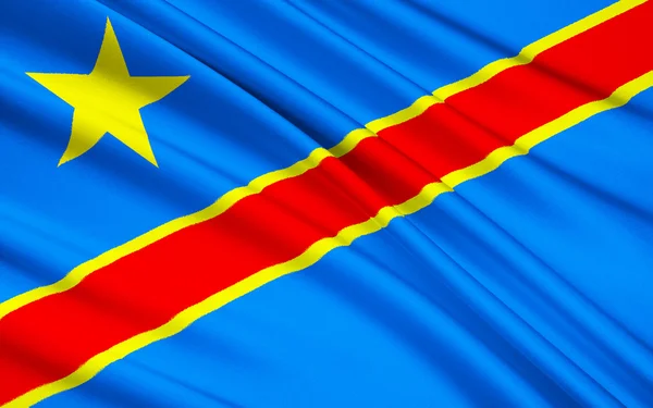 Flag of Democratic Republic of the Congo, Kinshasa — Zdjęcie stockowe