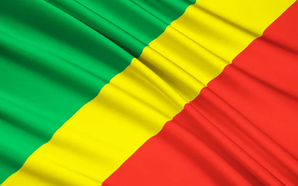 Flag of Republic of the Congo, Brazzaville — 图库照片