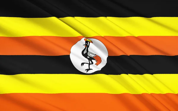 Flaga Ugandy, Kampali — Zdjęcie stockowe