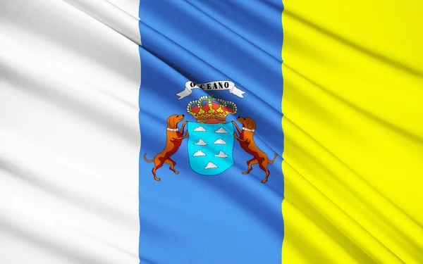 Flag of Canary Islands, Las Palmas de Gran Canaria, Santa Cruz d — Stock Photo, Image