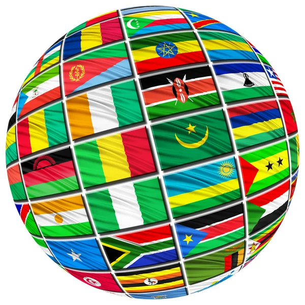 Banderas de los países africanos en orden alfabético — Foto de Stock
