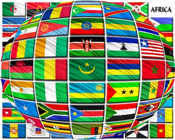 Banderas de los países africanos en orden alfabético — Foto de Stock