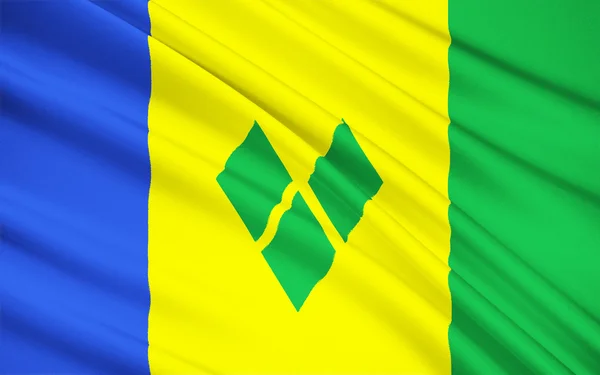 Flag of Saint Vincent and the Grenadines, Kingstown — Stockfoto