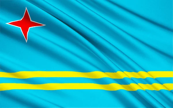 Flag of Aruba, Netherlands - Oranjestad — 图库照片