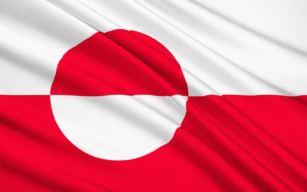 Flag of the Greenland (Denmark) - Nuuk — стокове фото