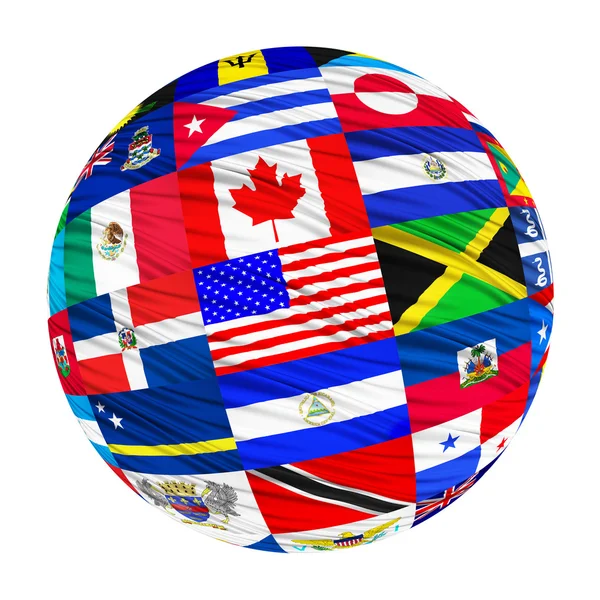 Bandiere dei paesi nordamericani in ordine alfabetico — Foto Stock