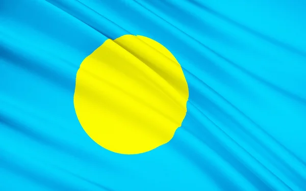Флаг Палау, Нгерулмуд - Микронезия — стоковое фото