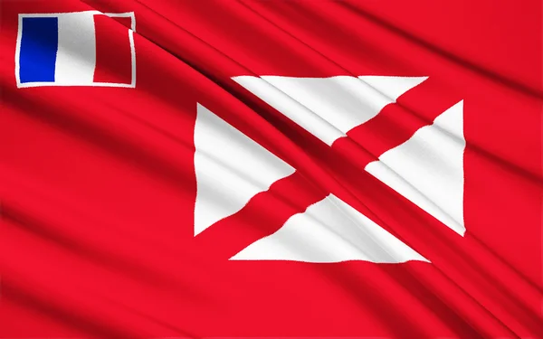 Flag of Wallis and Futuna (France), Mata-Utu - Polynesia — Stock Photo, Image