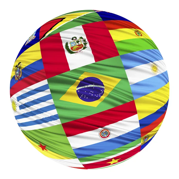 Instellen van vlaggen van Zuid-Amerikaanse landen in alfabetische volgorde — Stockfoto