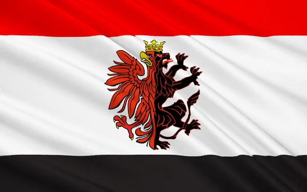 Kujávia-Pomerániai Vajdaság Közép-Észak-Lengyelországban zászlaja — Stock Fotó