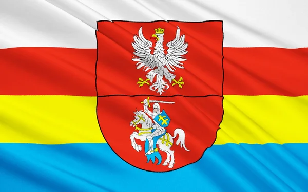 Podlaskie 주 북동부 폴란드에서의 국기 — 스톡 사진
