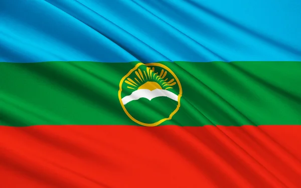 Bandera de Karachay-Cherkessia, Federación Rusa — Foto de Stock