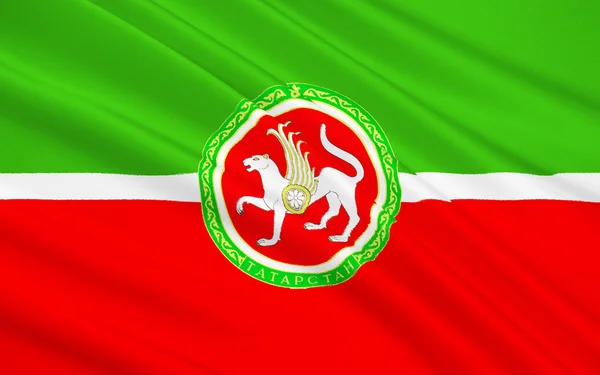 Vlag van Republiek van Tatarstan, Russische Federatie — Stockfoto