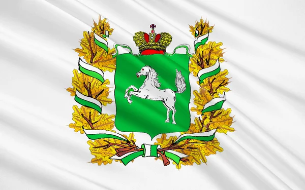 Zászló a Tomszk Oblast, Oroszország — Stock Fotó