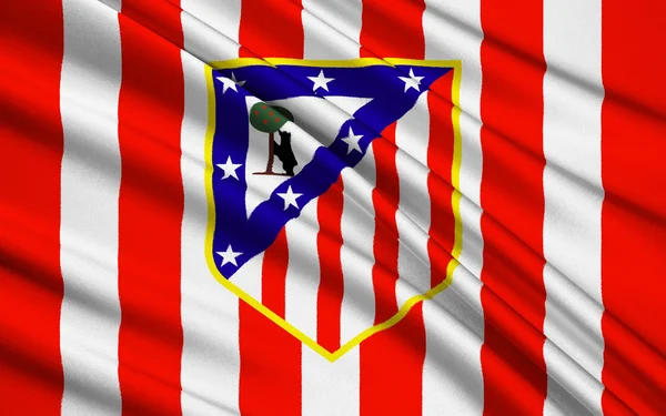 Vlag voetbalclub Atletico Madrid, Spanje — Stockfoto