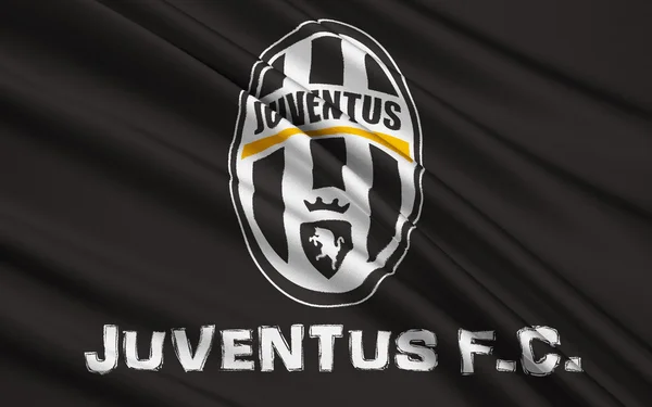 Vlajka fotbalového klubu Juventus, Itálie — Stock fotografie