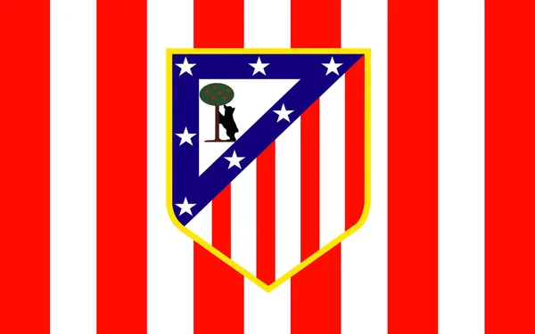 Flaga piłkarskiej Atletico Madryt, Hiszpania — Zdjęcie stockowe