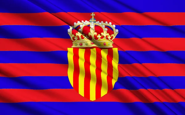 Flag Senyera - pattern is nowadays in the flag of four Spanish a — Stock Photo, Image