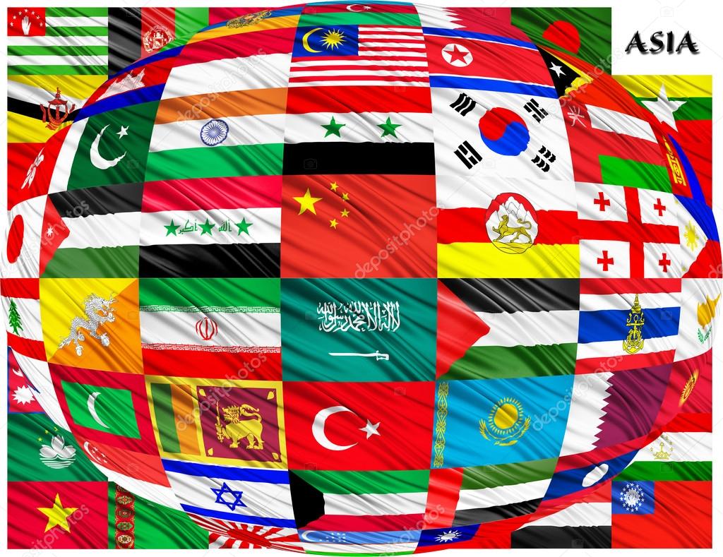 Collage of the flags of countries
