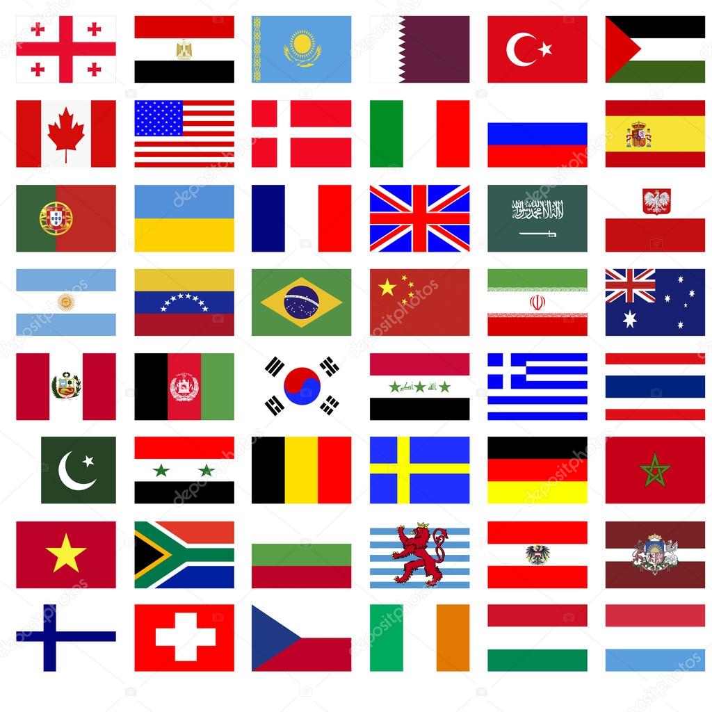 Collage of the flags of countries
