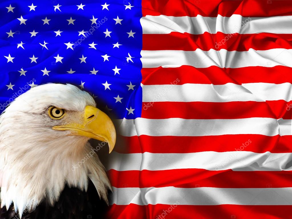 Flag of United States of America with Eagle