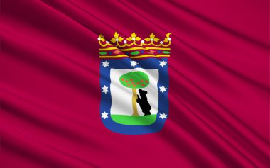 The flag of the Madrid, Spain