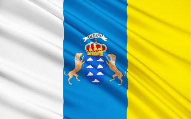 The flag of the Canary Islands, Spain clipart