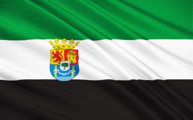 The flag of the Extremadura, Spain
