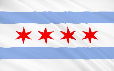 State Flag of Chicago - city in the United States clipart