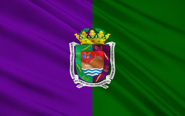 Flagge von Malaga - eine Stadt in Südspanien — Stockfoto