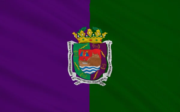 Bandeira de Málaga - uma cidade no sul da Espanha — Fotografia de Stock