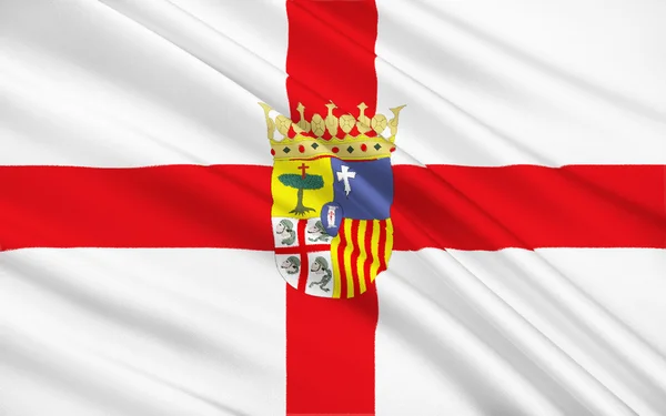Flag of Zaragoza - a province in the northeast of Spain — 스톡 사진